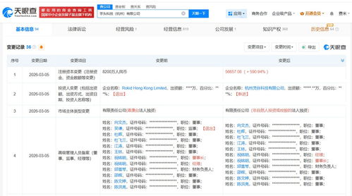 Rokid旗下杭州科技公司注冊(cè)資本激增至5.7億，業(yè)務(wù)擴(kuò)張聚焦計(jì)算機(jī)軟硬件